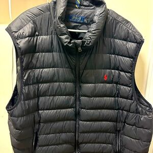 Size 3XB Mens Polo Ralph Lauren packable puffer vest black